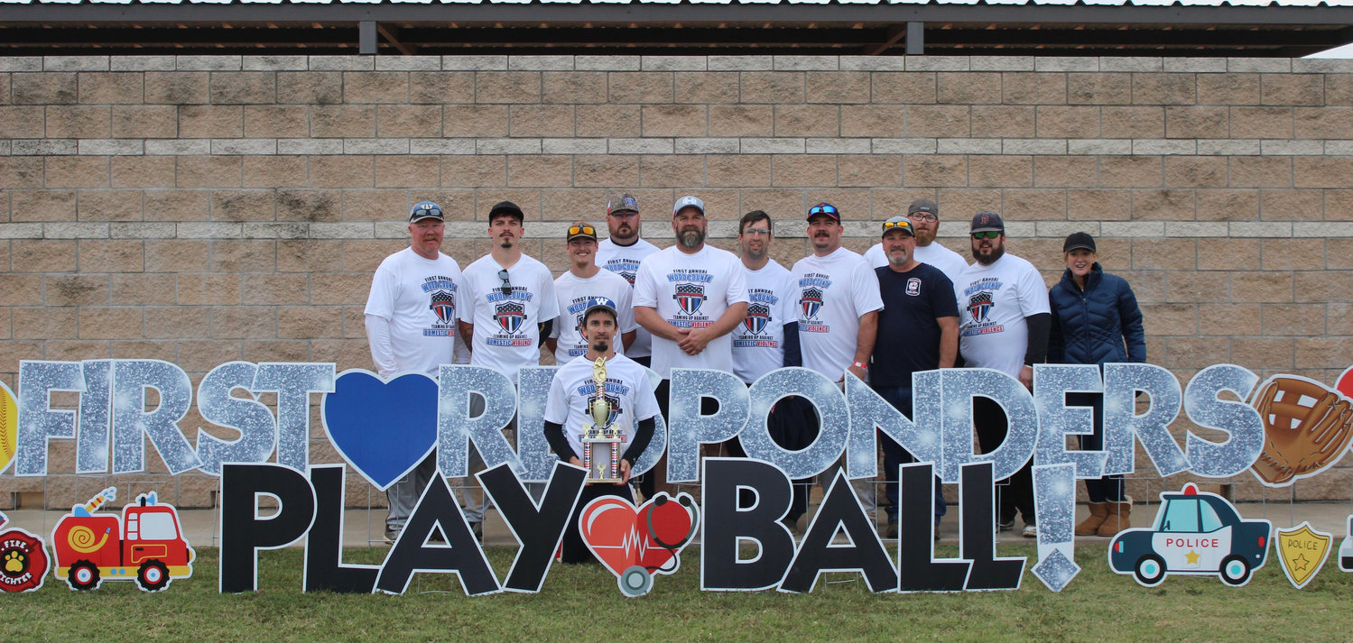 The winning team in Saturday’s first first-responders softball tournament represented the Mineola fire department. (Courtesy photo)